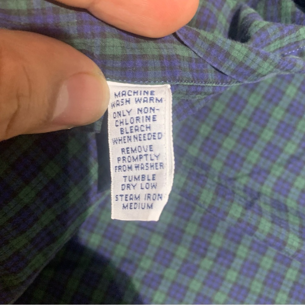 Polo Ralph Lauren Blake Plaid Mens Large Button Down Long Sleeve Cotton Green/Pu - Picture 4 of 9
